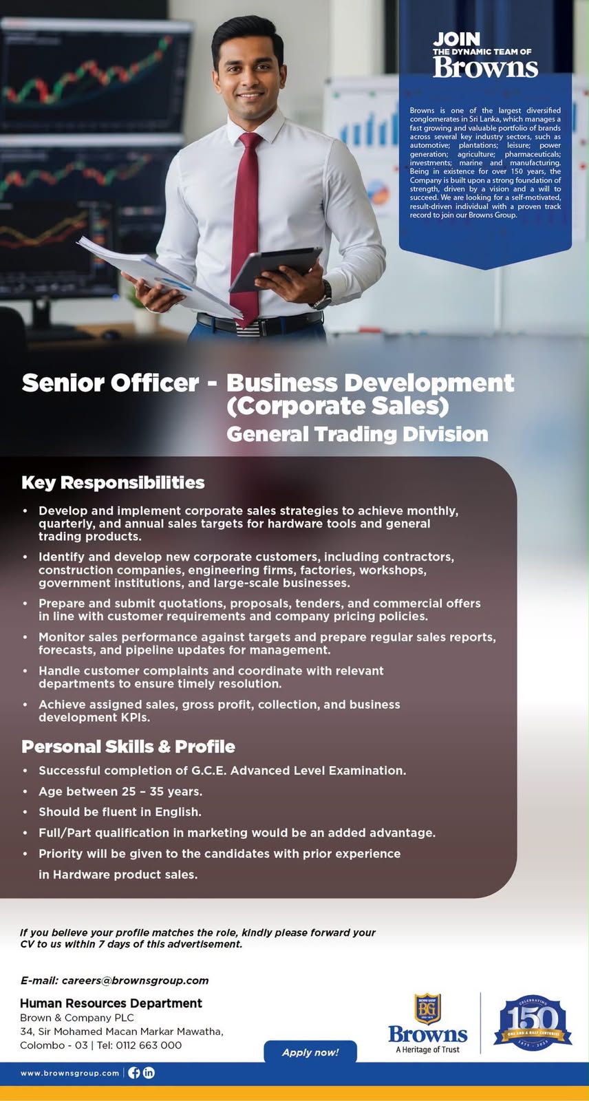 Senior Officer - Business Development (Corporate Sales)