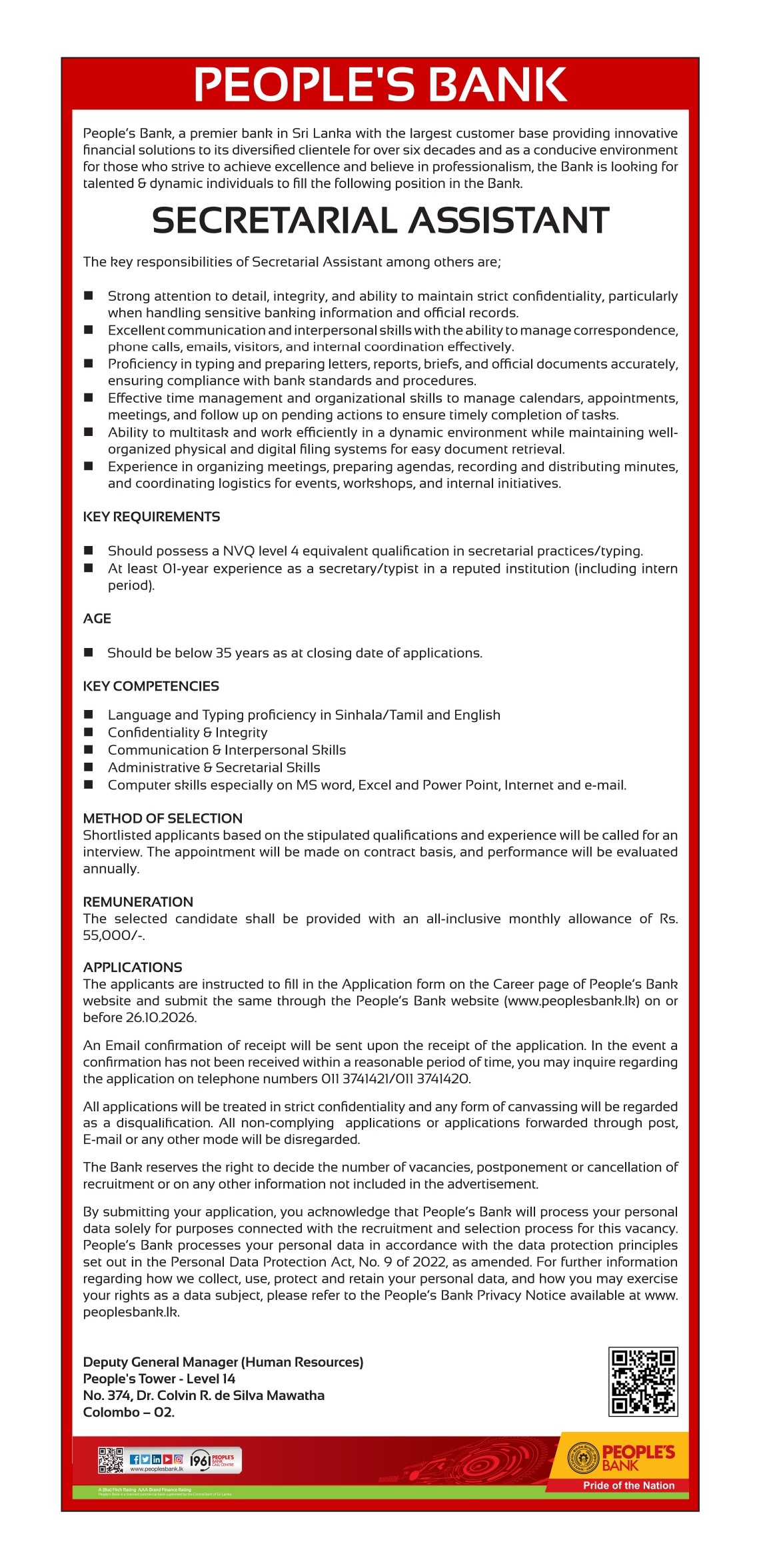 Secretarial Assistant