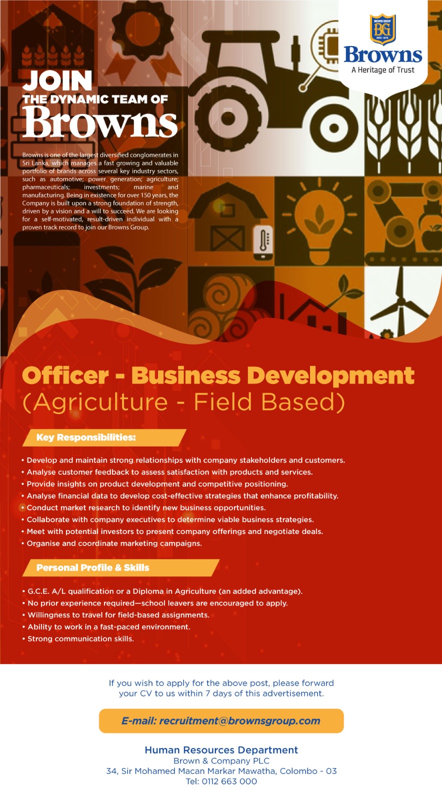 Business Development (Agriculture - Field Based) - Browns Group Of Companies job notice