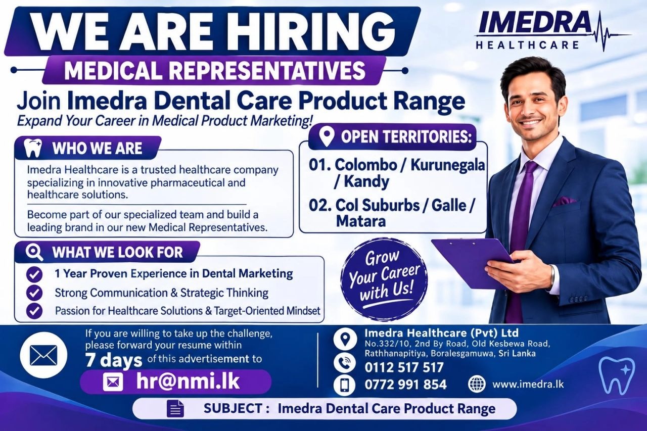 Medical Representatives - Imedra Healthcare job notice
