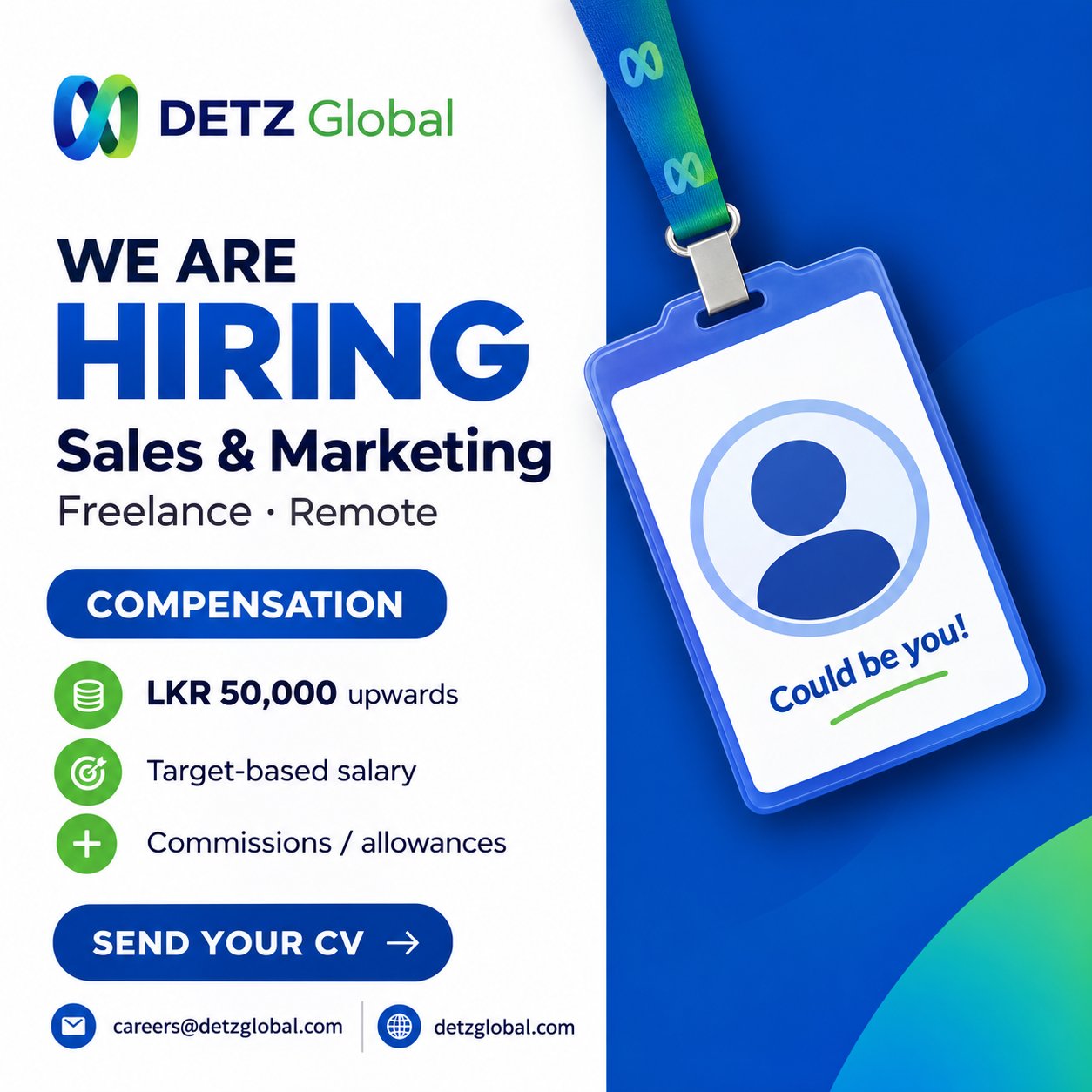 Freelance Sales & Marketing | Remote - Detz Global PVT LTD job notice